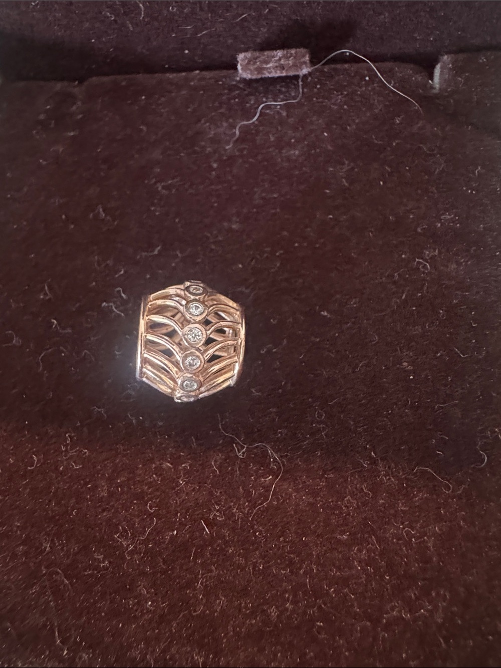 Authentic Pandora Gold Pavé CZ Openwork Charm – Retired